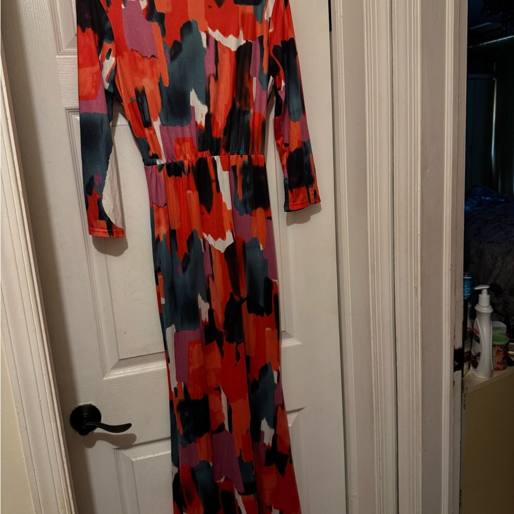 Abstract Multicolor Maxi Dress - Picture 3 of 3